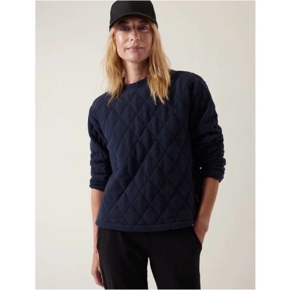 Athleta Retroplush Quilted Crewneck Sweatshirt